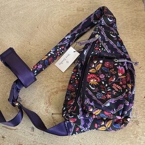NWT Vera Bradley Lighten Up Mini Sling Backpack in Foxwood Meadow